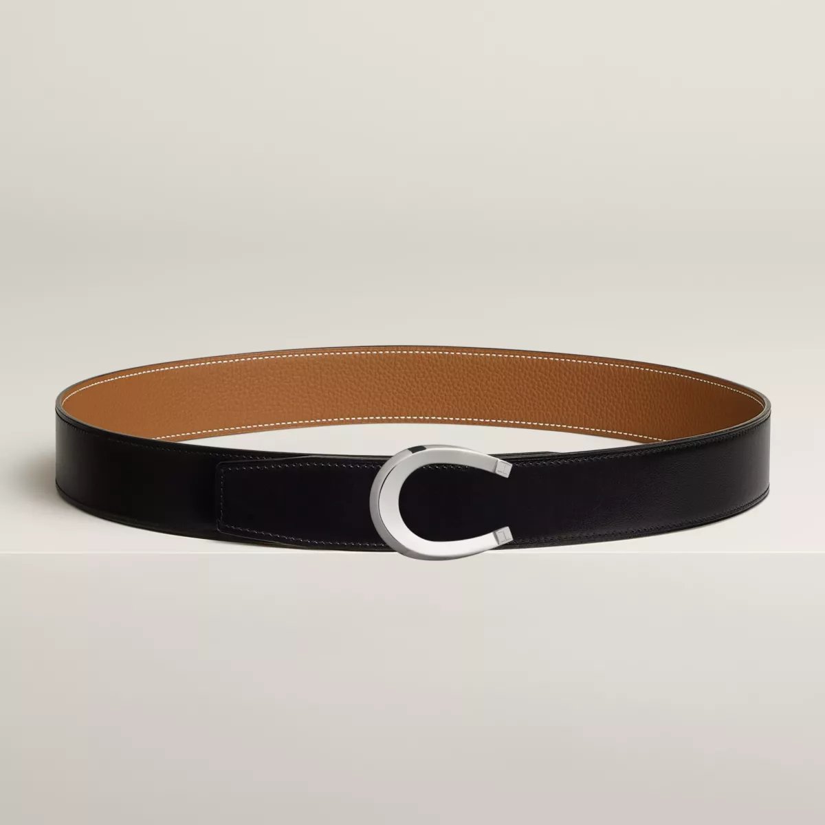 Luck belt buckle & Reversible leather strap 38 mm