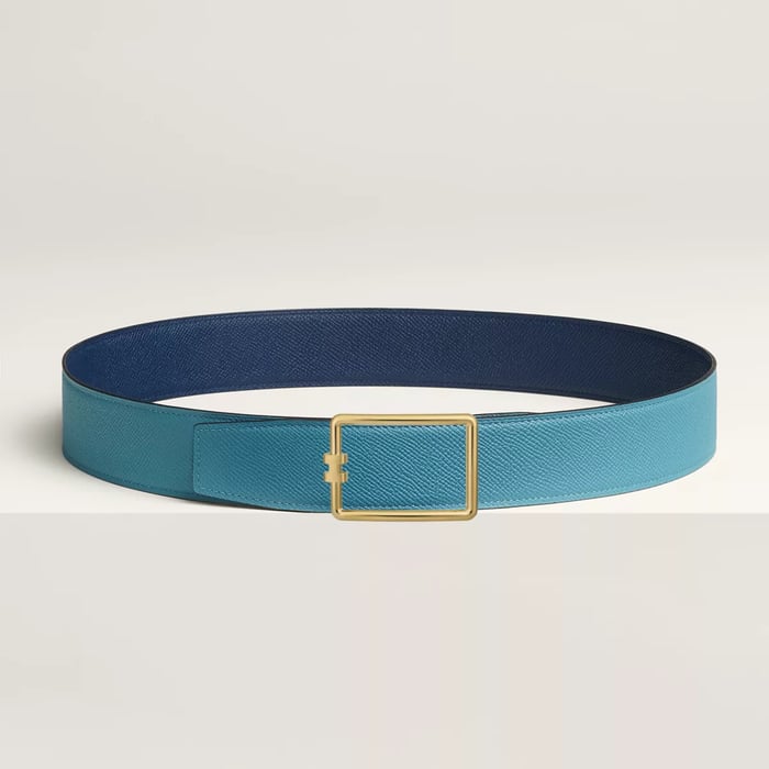 Tube H Belt Buckle & Reversible Leather Strap 38 MM