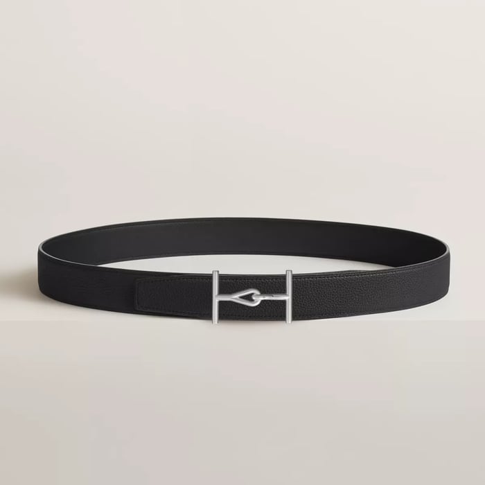 Jumbo Belt Buckle & Reversible Leather Strap 32 MM