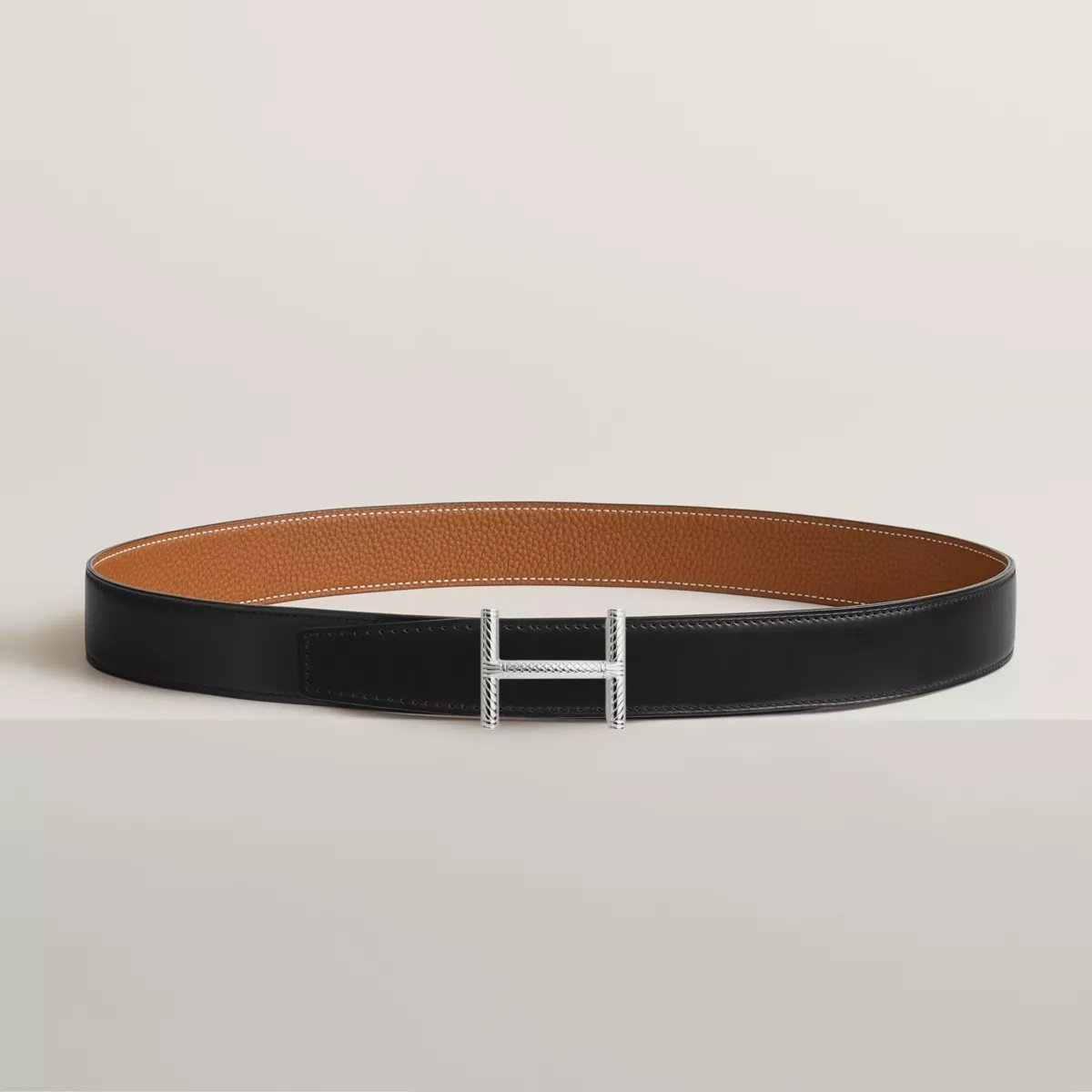 Hisseo belt buckle & Reversible leather strap 32 mm