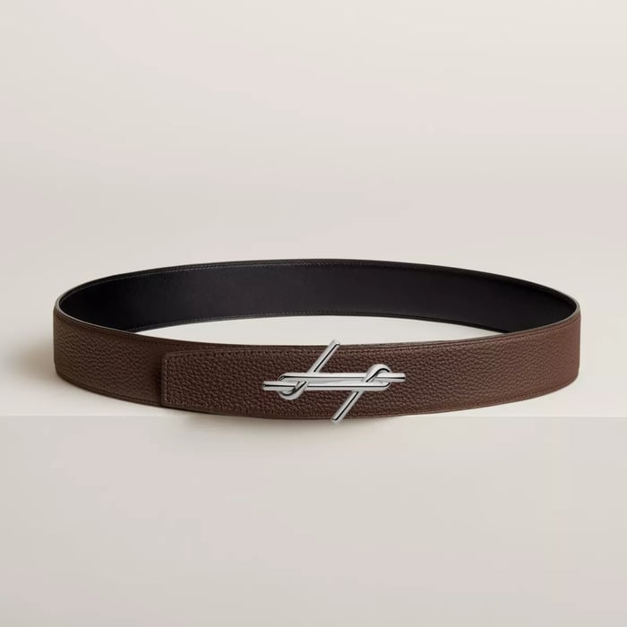 H Noue Belt Buckle & Reversible Leather Strap 38 MM