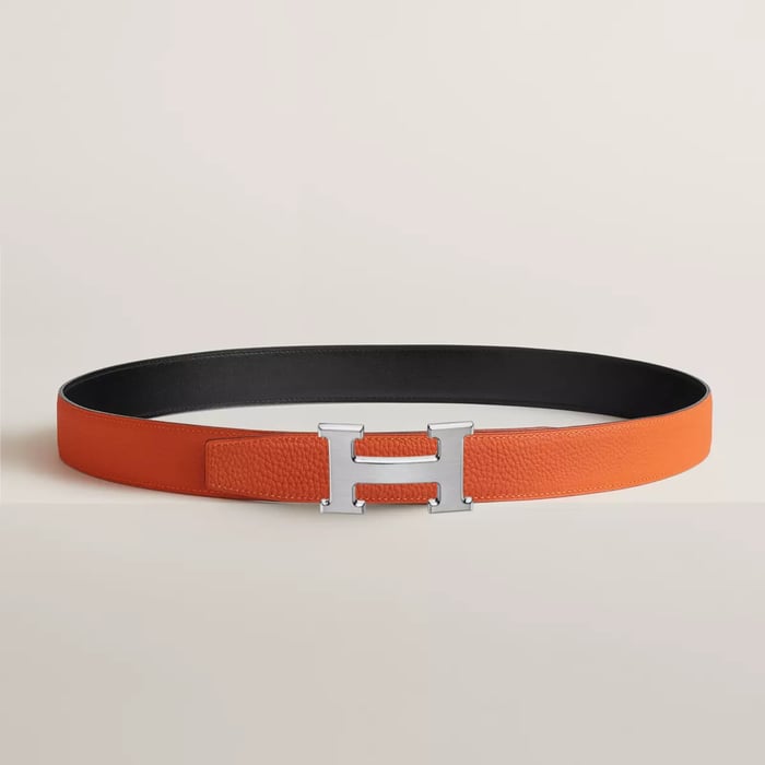 H Belt Buckle & Reversible Leather Strap 32 MM