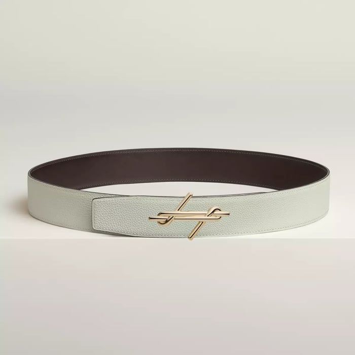 H Noue Belt Buckle & Reversible Leather Strap 38 MM