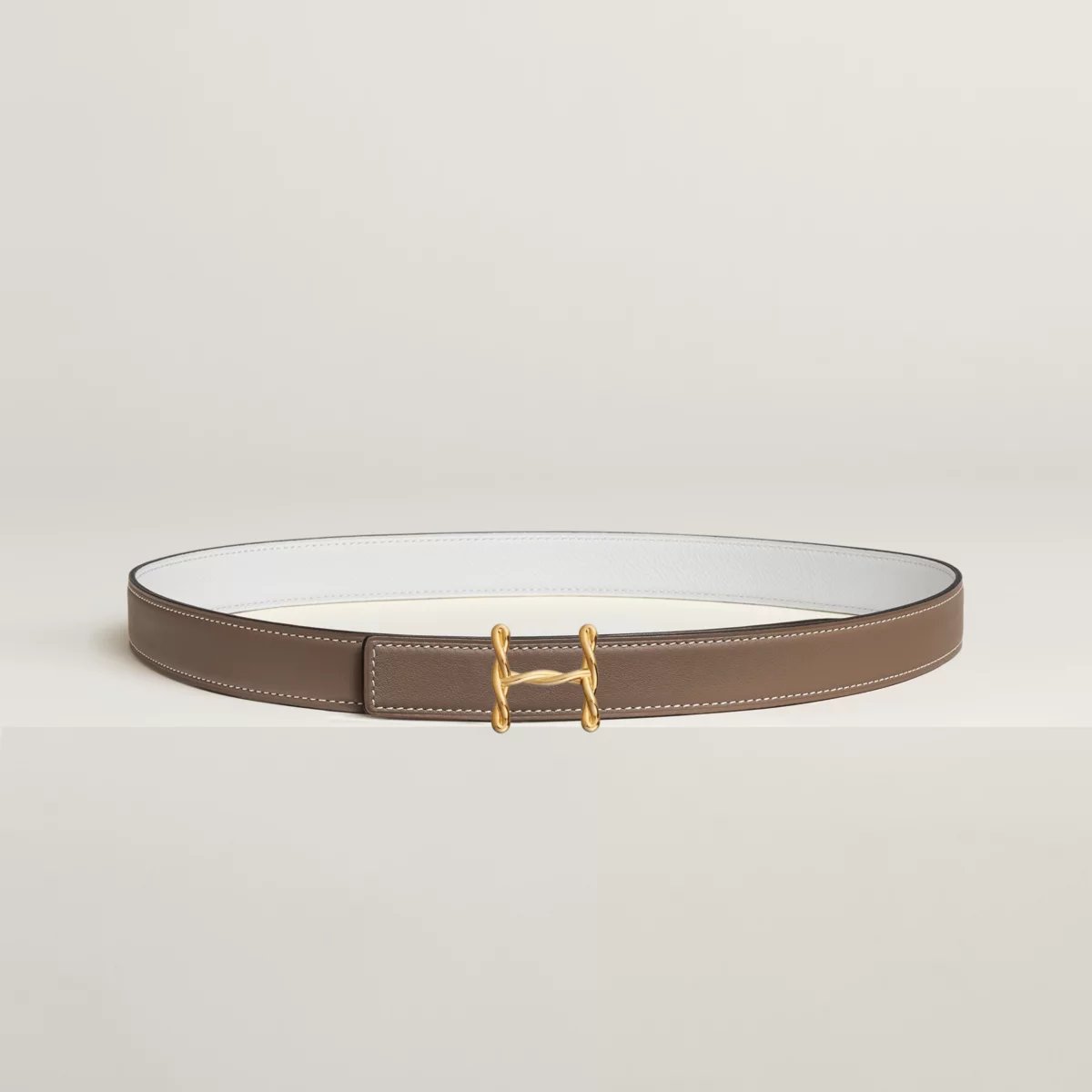 H Torsade belt buckle & Reversible leather strap 24 mm