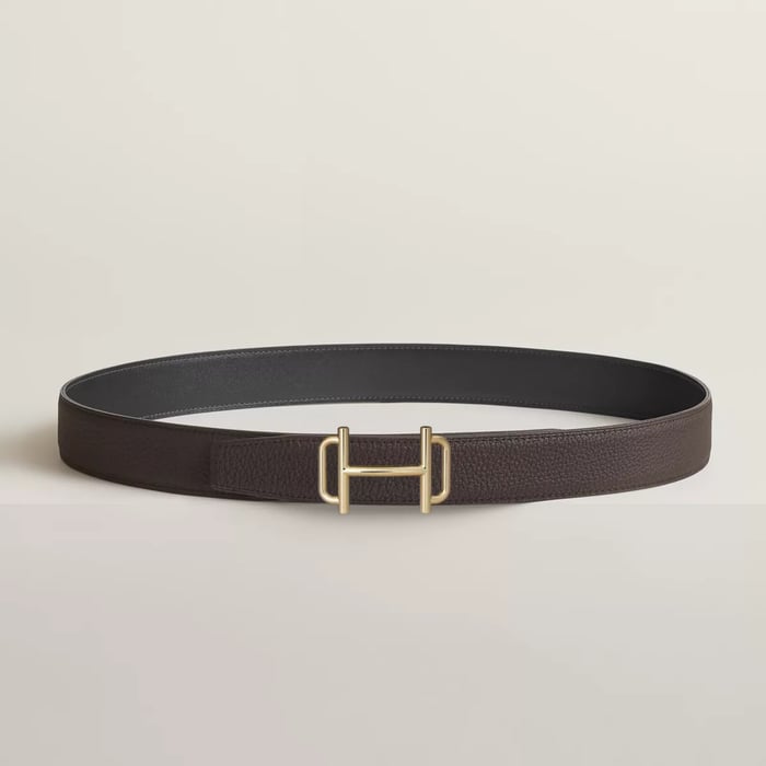 Royal Belt Buckle & Reversible Leather Strap 32 MM