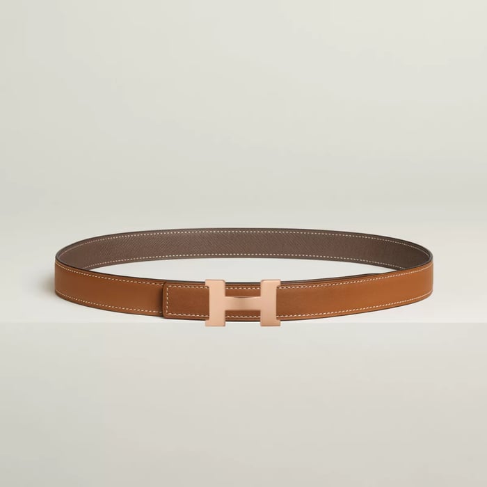 Mini Constance belt buckle & Reversible leather strap 24 mm