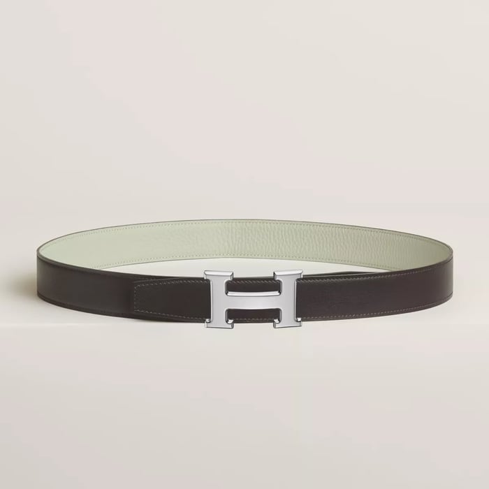 H Belt Buckle & Reversible Leather Strap 32 MM