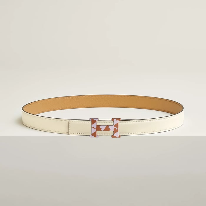 H Email Coeur Belt Buckle & Reversible Leather Strap 24 MM