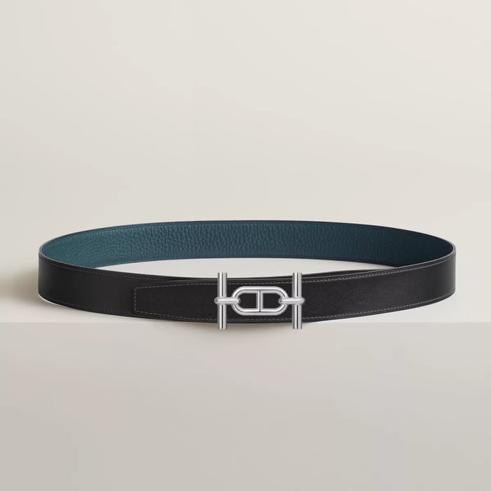Ancre belt buckle & Reversible leather strap 32 mm