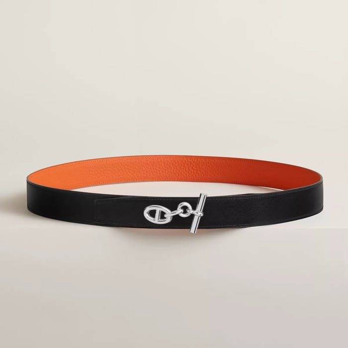 Yachting Belt Buckle & Reversible Leather Strap 32 MM