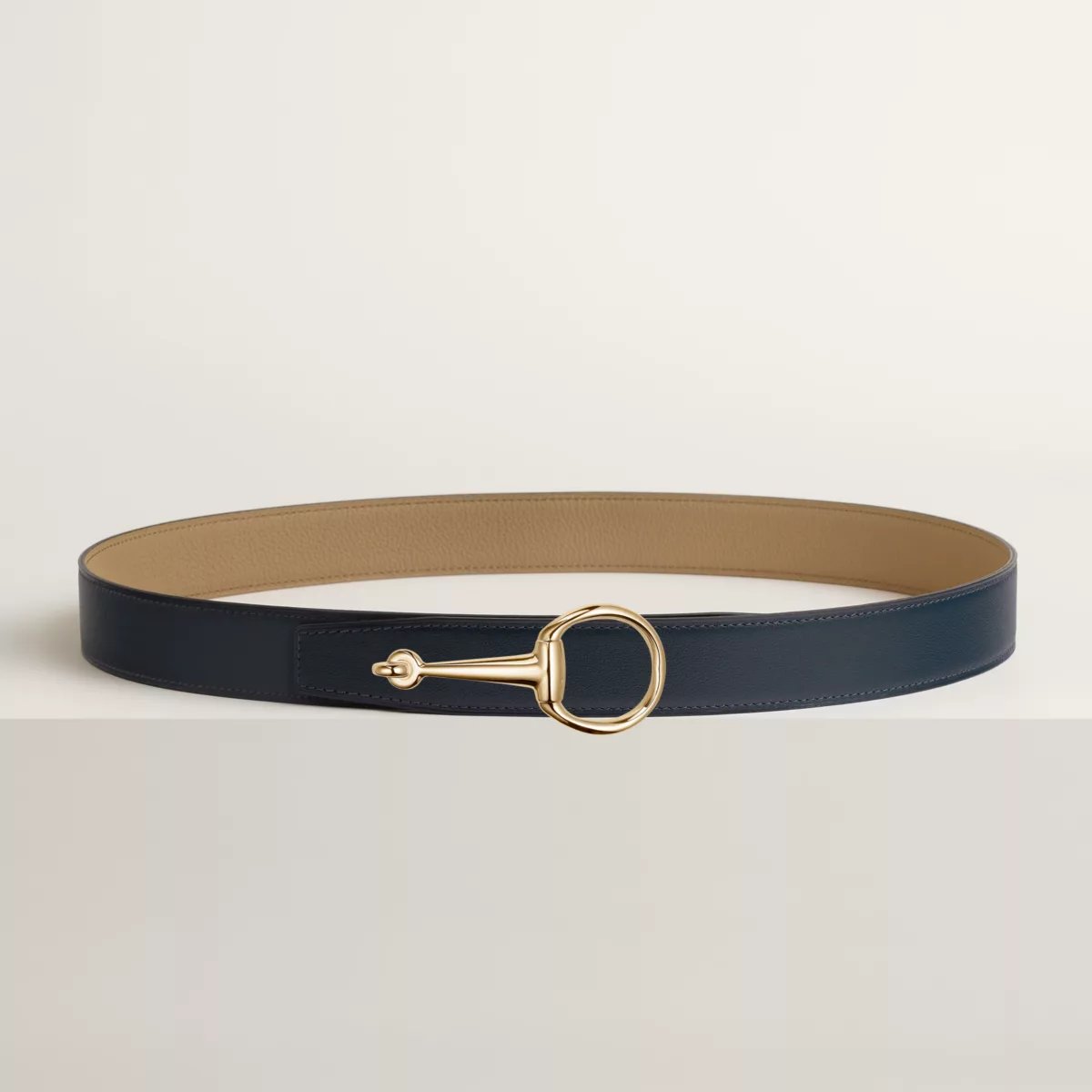 Casaque belt buckle & Reversible leather strap 32 mm