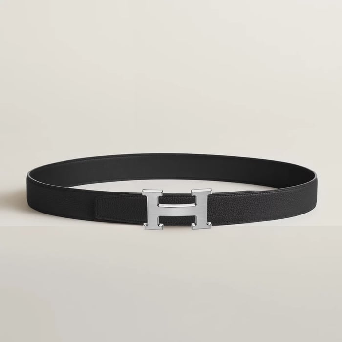 H Belt Buckle & Reversible Leather Strap 32 MM