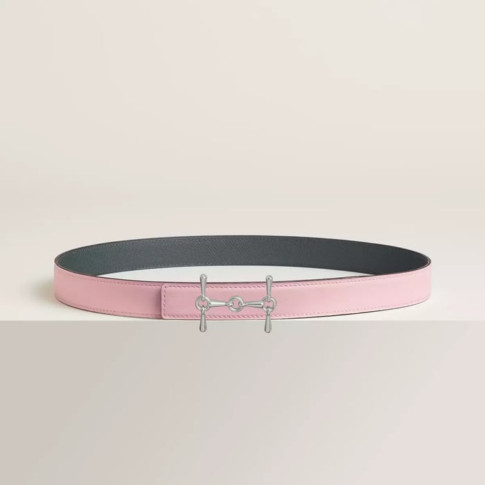 H Equestre belt buckle & Reversible leather strap 24 mm