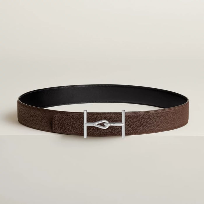 Jumbo Belt Buckle & Reversible Leather Strap 38 MM