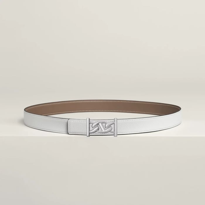 My H Belt Buckle & Reversible Leather Strap 24 MM