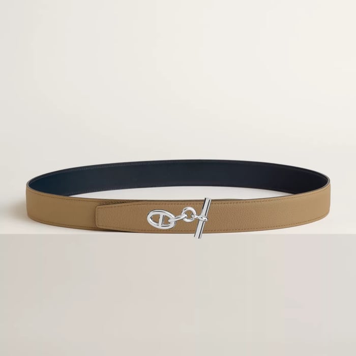 Yachting Belt Buckle & Reversible Leather Strap 32 MM