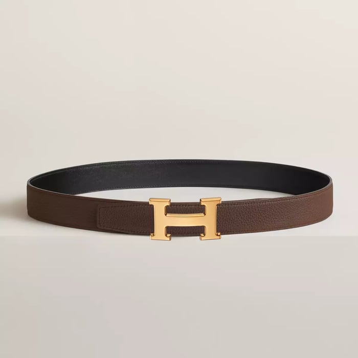 H Belt Buckle & Reversible Leather Strap 32 MM
