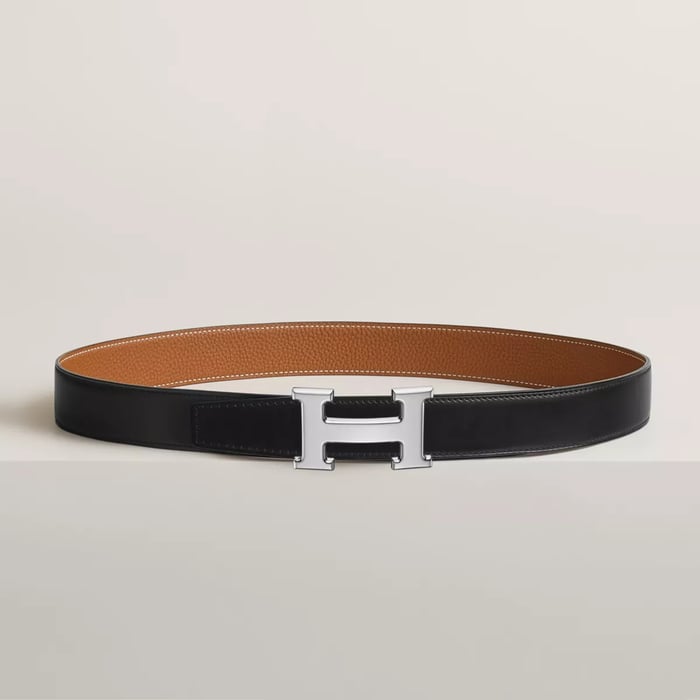 H Belt Buckle & Reversible Leather Strap 32 MM