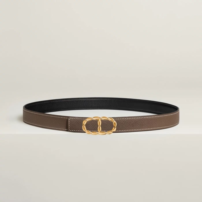 Maillon Torsade Belt Buckle & Reversible Leather Strap 24 MM