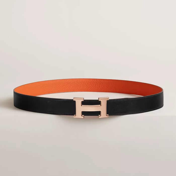 H belt buckle & Reversible leather strap 32 mm