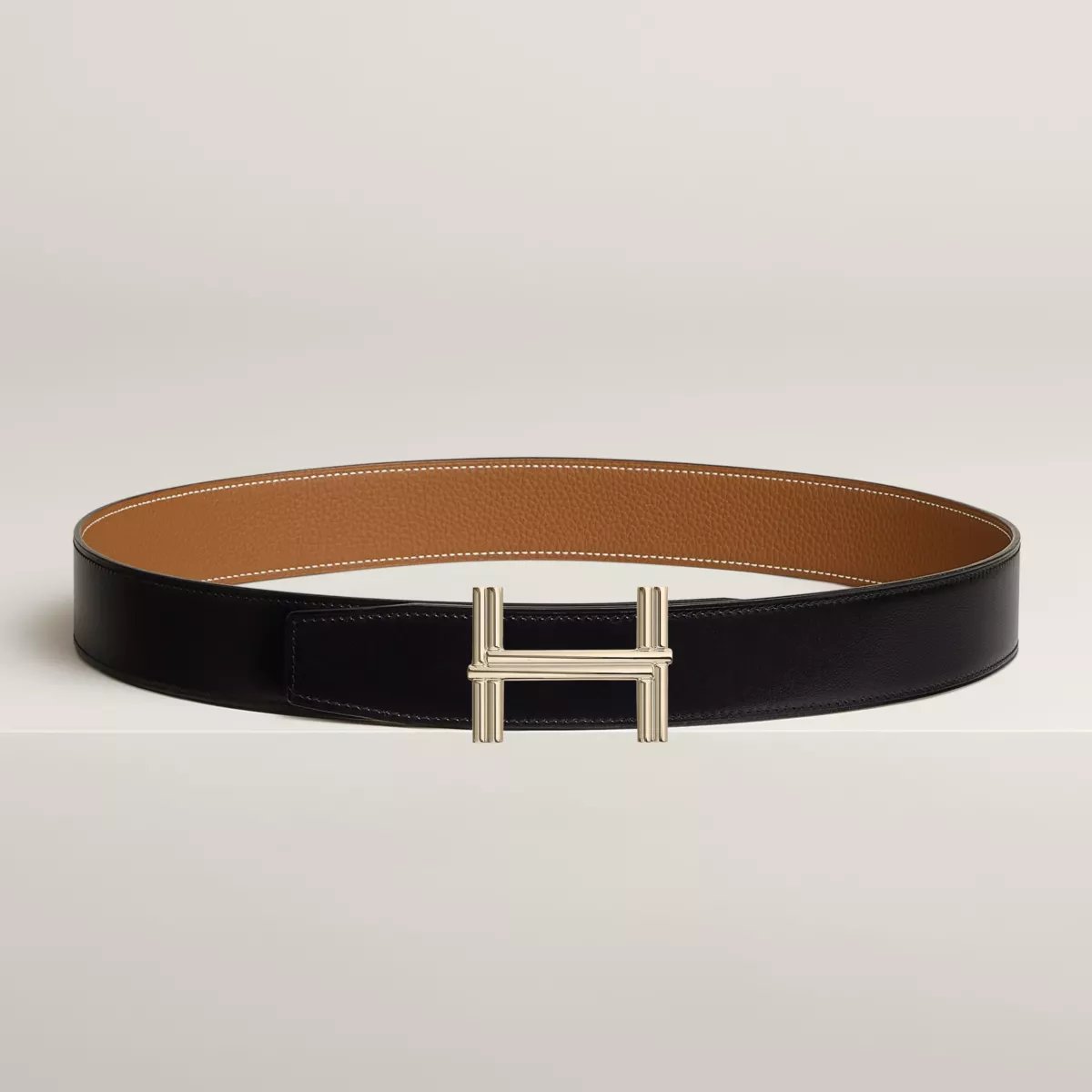 Traverse belt buckle & Reversible leather strap 38 mm