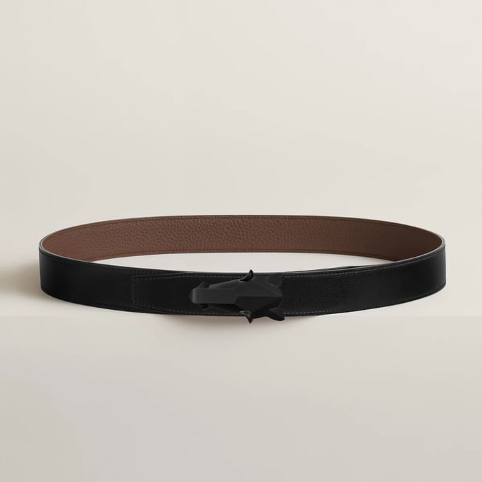 Destrier Belt Buckle & Reversible Leather Strap 32 MM