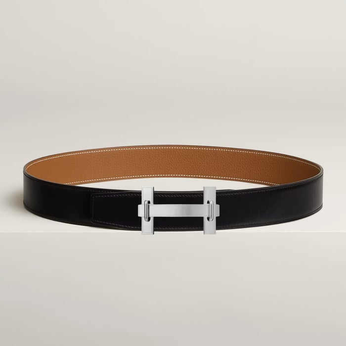 H Jumping Belt Buckle & Reversible Leather Strap 38 MM