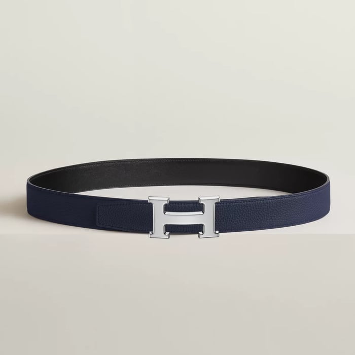 H Belt Buckle & Reversible Leather Strap 32 MM