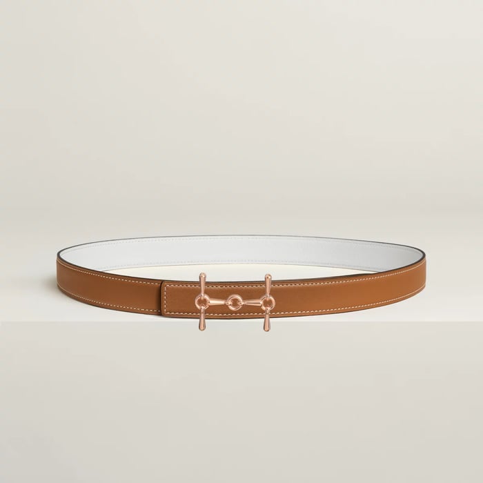 Boucle de ceinture H Equestre & Cuir de ceinture réversible 24 mm