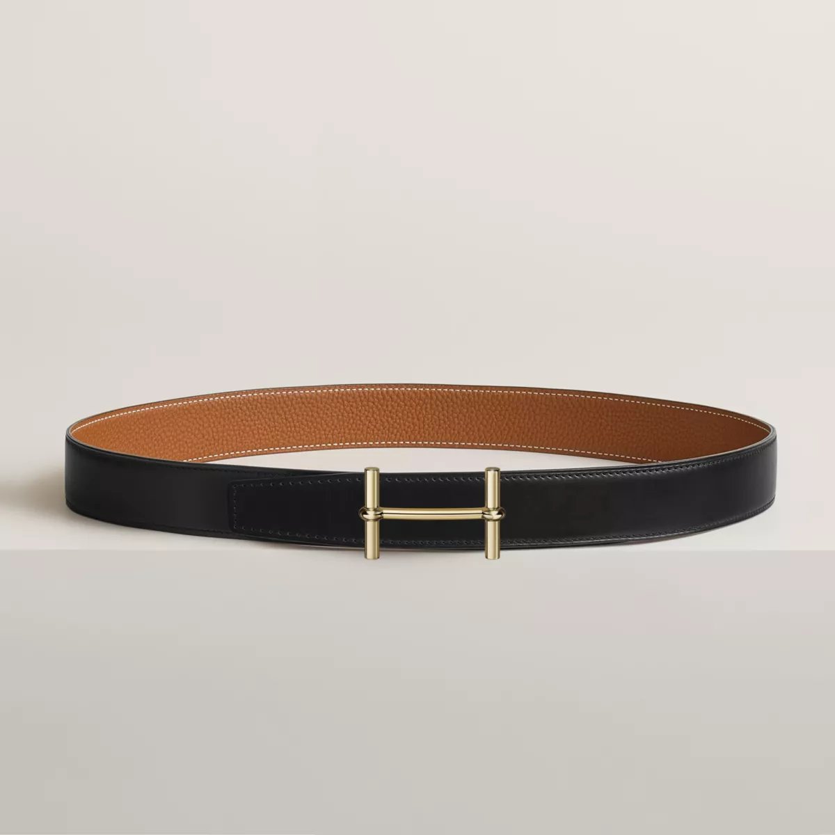 H d'Ancre belt buckle & Reversible leather strap 32 mm