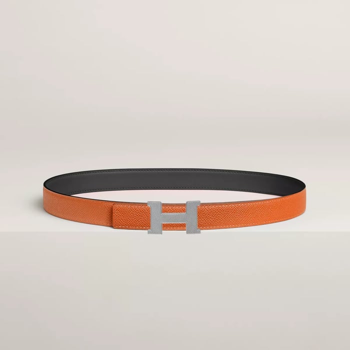 Mini Constance Guillochee Belt Buckle & Reversible Leather Strap 24 MM