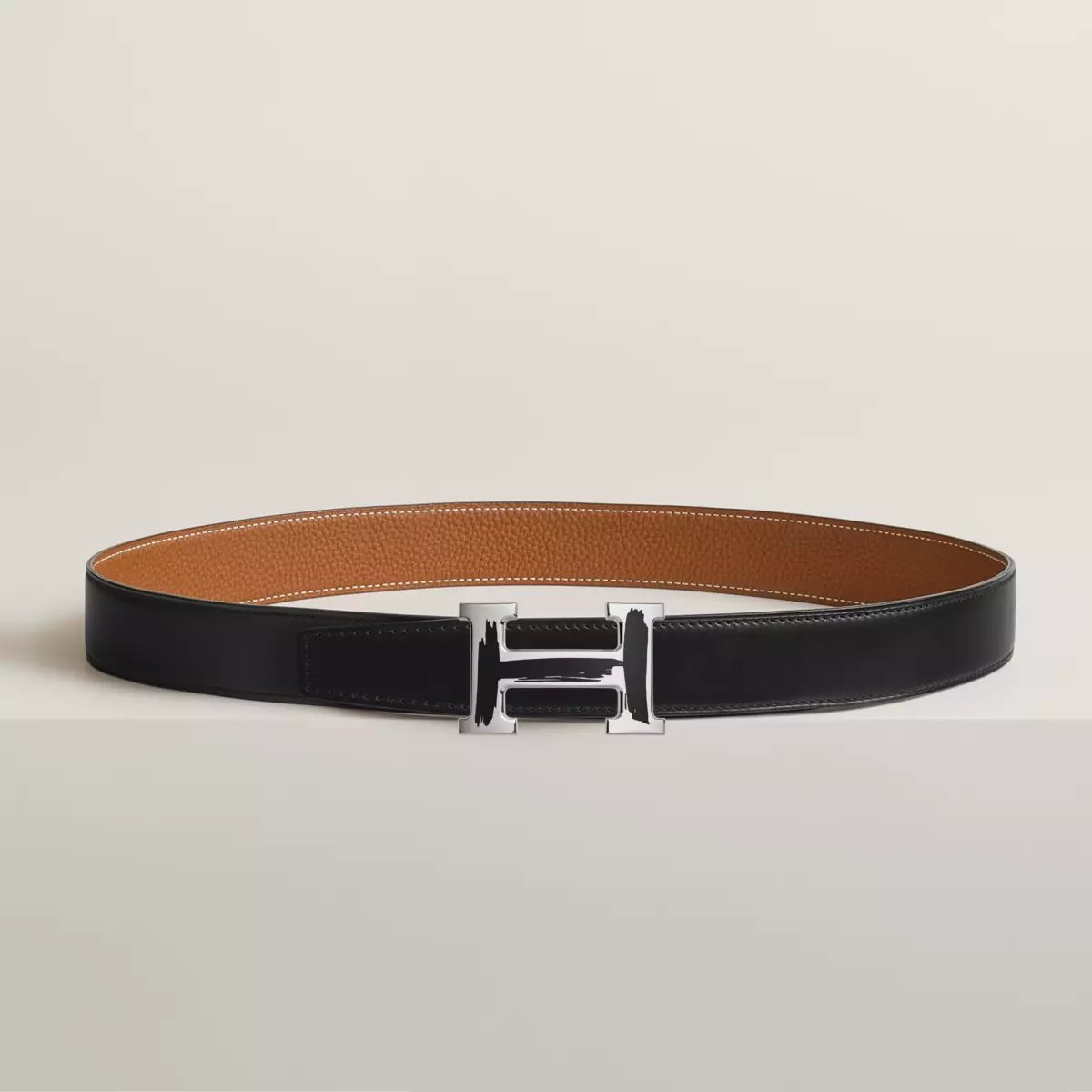 Boucle de ceinture Brush & Cuir de ceinture réversible 32 mm