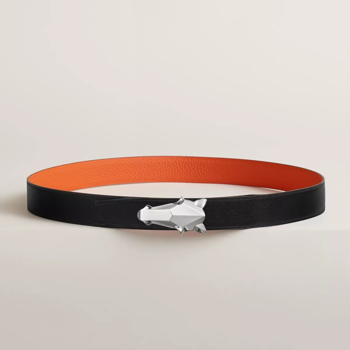 Destrier belt buckle & Reversible leather strap 32 mm