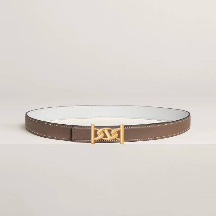 My H belt buckle & Reversible leather strap 24 mm
