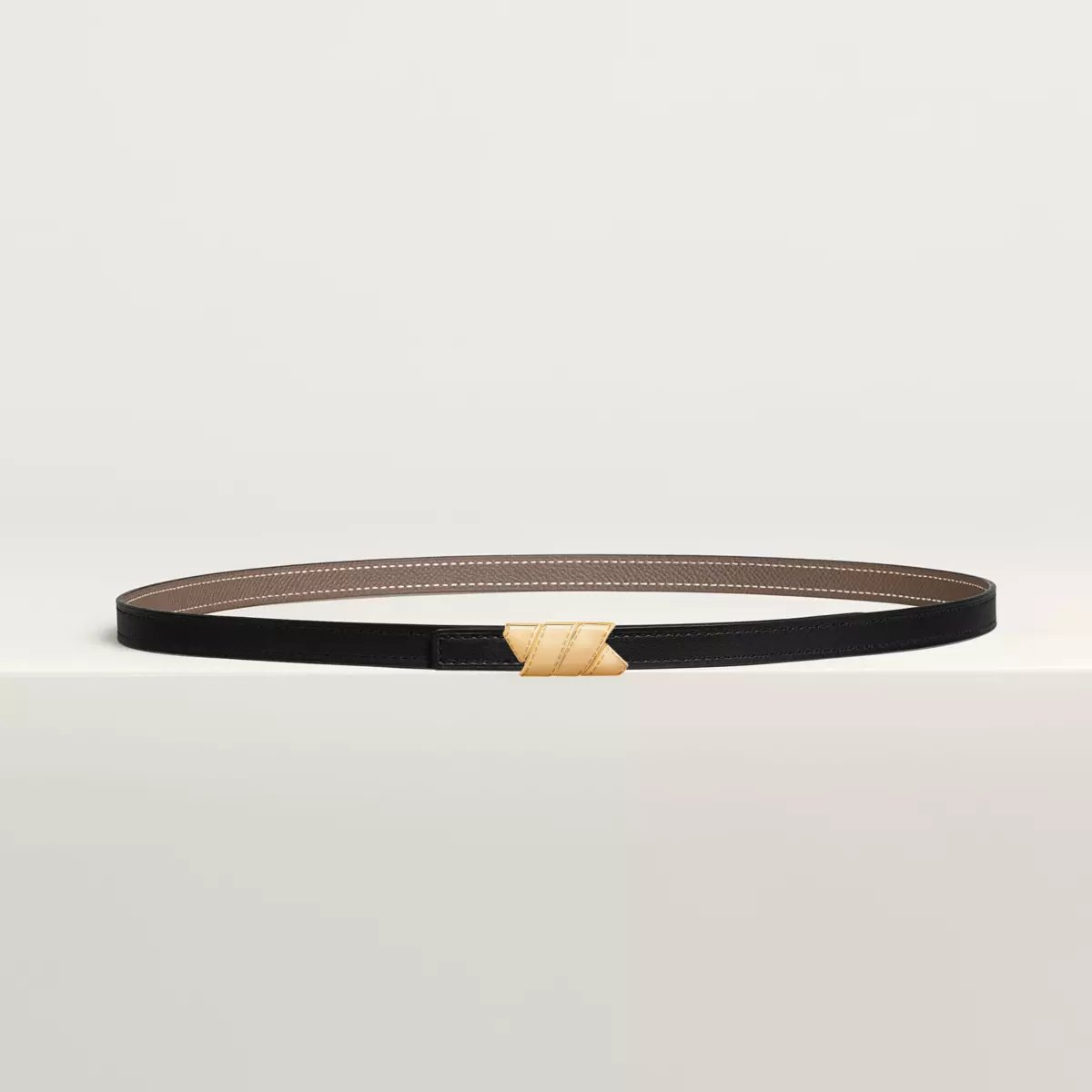 Ruban belt buckle & Reversible leather strap 13 mm