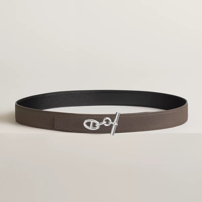 Yachting Belt Buckle & Reversible Leather Strap 32 MM