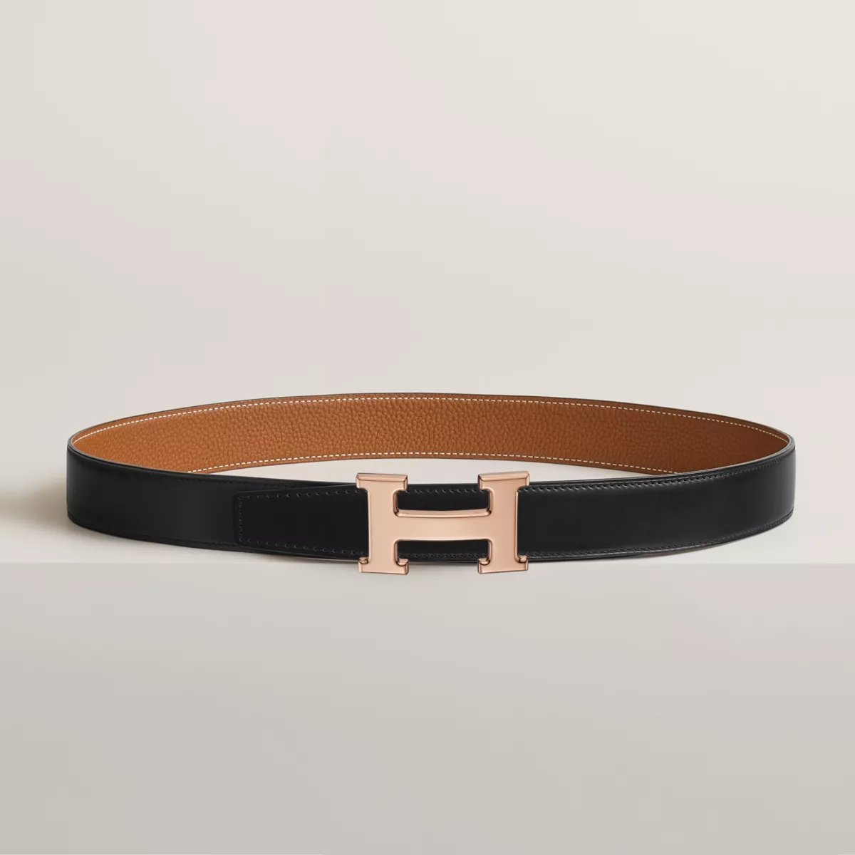 H belt buckle & Reversible leather strap 32 mm