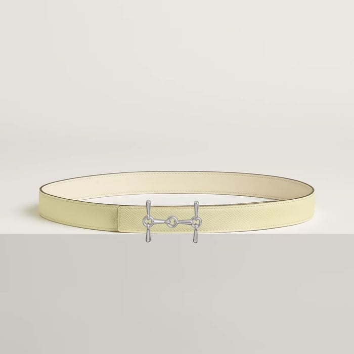 H Equestre Belt Buckle & Reversible Leather Strap 24 MM