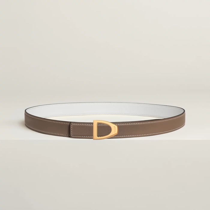 Cavaliere Belt Buckle & Reversible Leather Strap 24 MM