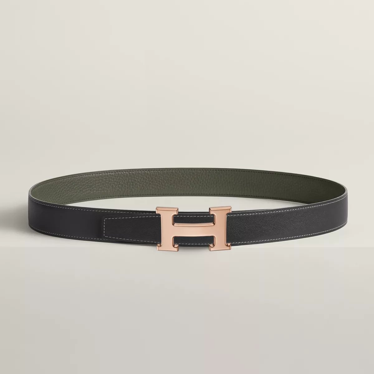 H belt buckle & Reversible leather strap 32 mm