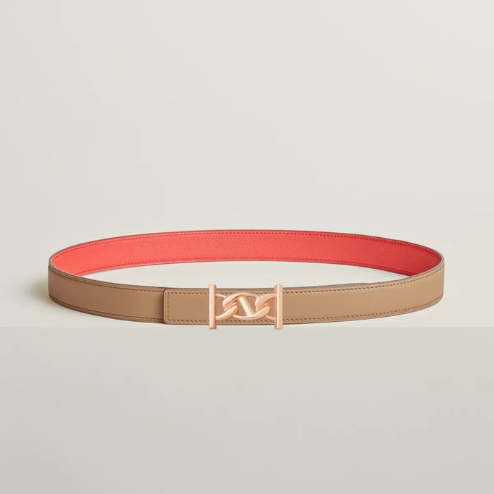 My H belt buckle & Reversible leather strap 24 mm