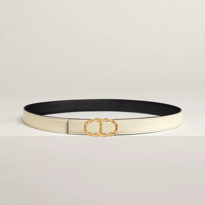Maillon Torsade Belt Buckle & Reversible Leather Strap 24 MM