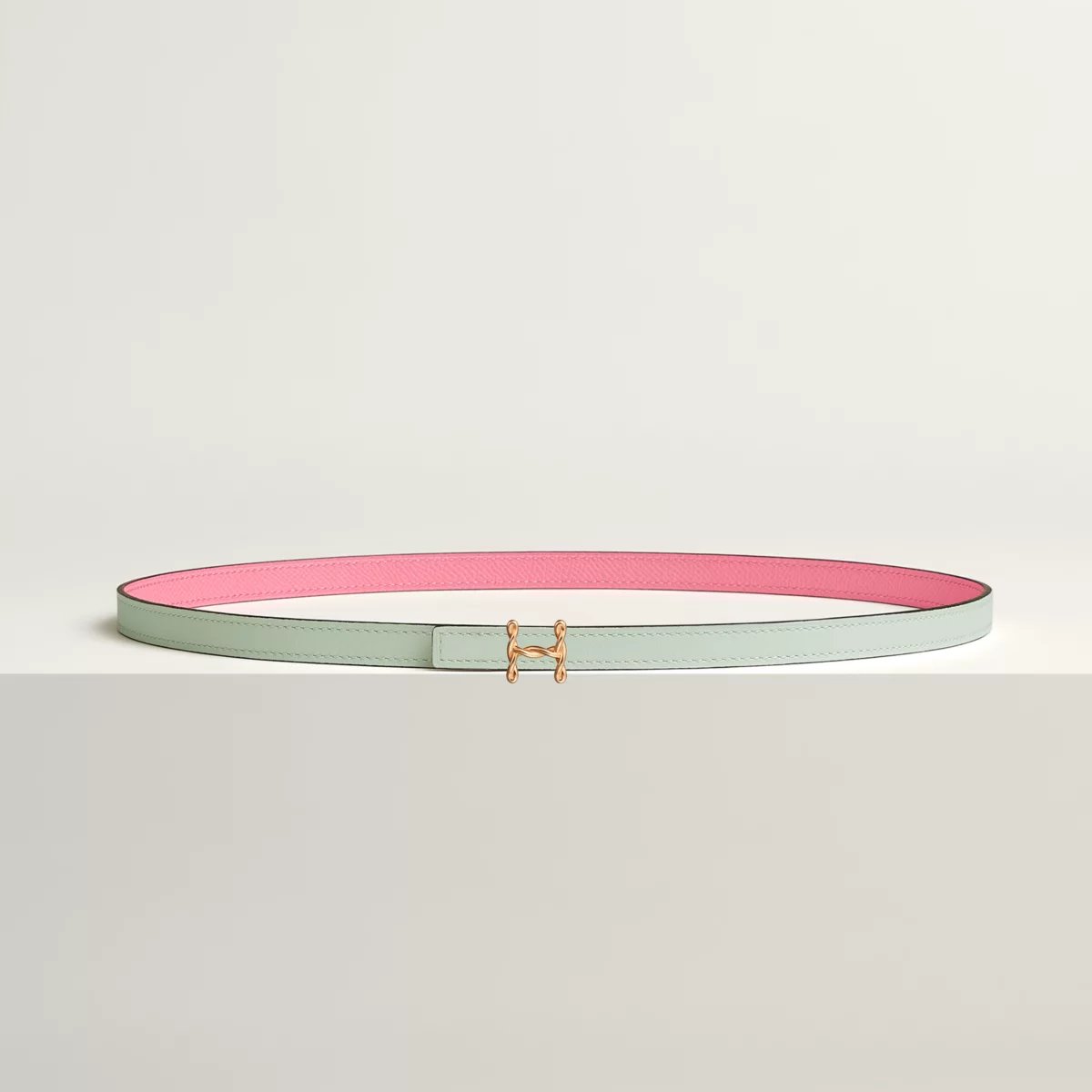 H Torsade belt buckle & Reversible leather strap 13 mm