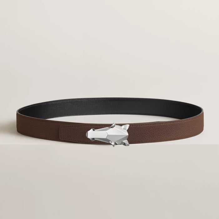 Destrier Belt Buckle & Reversible Leather Strap 32 MM