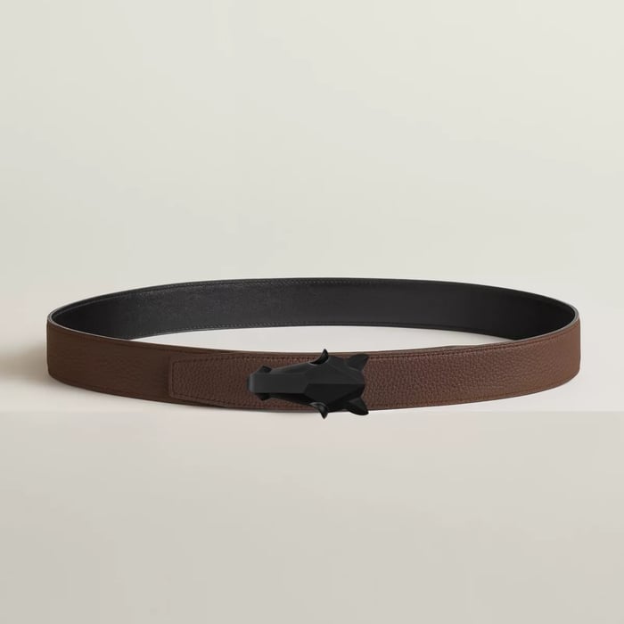Destrier Belt Buckle & Reversible Leather Strap 32 MM