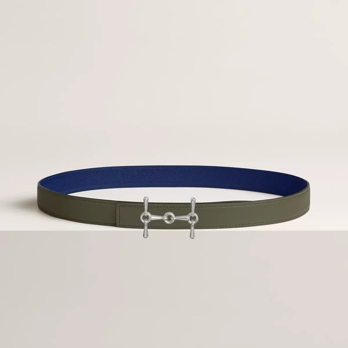Boucle de ceinture H Equestre & Cuir de ceinture réversible 24 mm