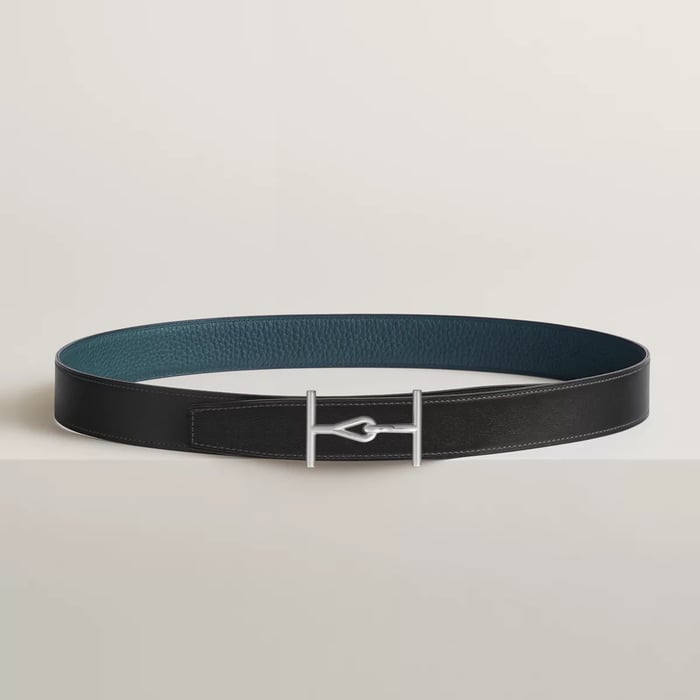 Jumbo Belt Buckle & Reversible Leather Strap 32 MM