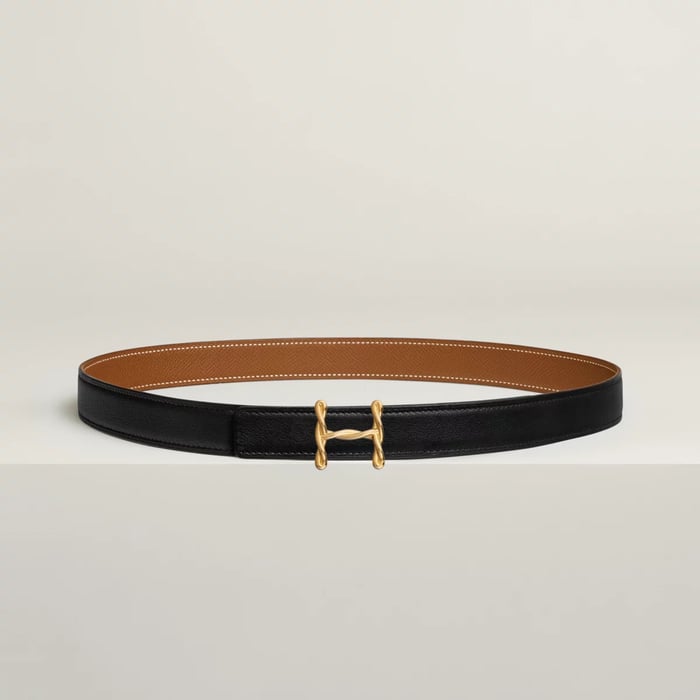 H Torsade belt buckle & Reversible leather strap 24 mm
