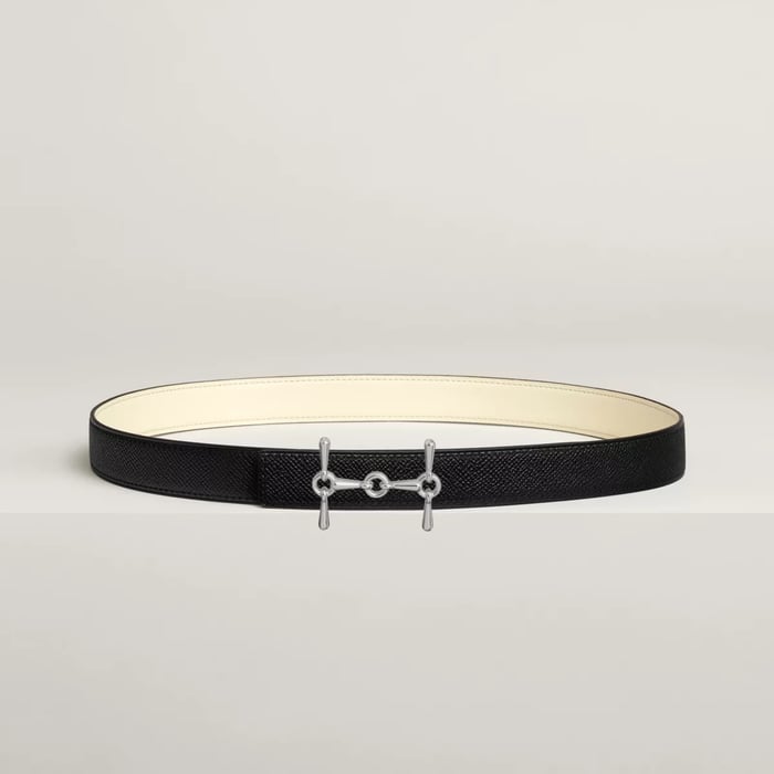 H Equestre belt buckle & Reversible leather strap 24 mm