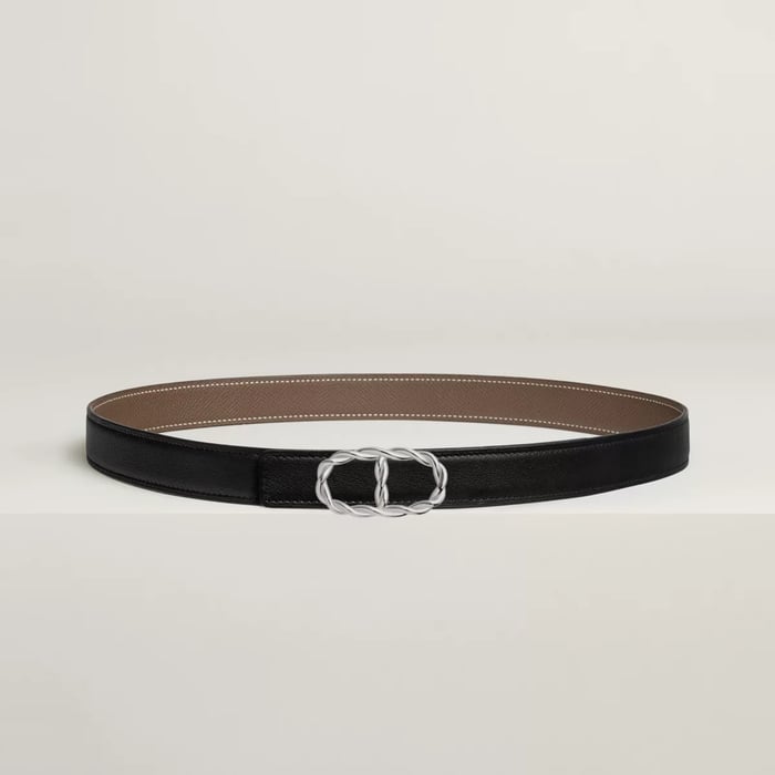 Maillon Torsade belt buckle & Reversible leather strap 24 mm